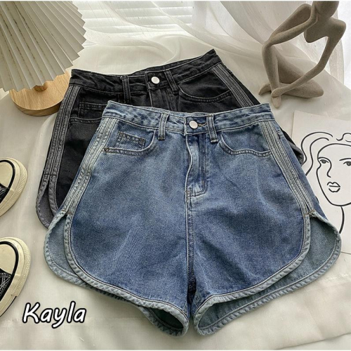 現貨⚡免運⚡絕版下殺? 黑s 黑m 水洗刷色滾邊真理褲牛仔短褲 A0725 #Kayla.girl #少女愷拉