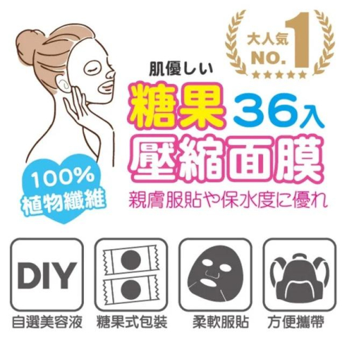 Beauty Fans壓縮面膜(糖果包裝) 36入