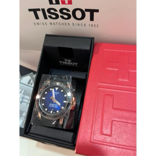 Tissot seastar 1000 深藍漸變款 玫瑰金錶圈 機械錶 尼龍錶帶 現貨一隻 當天出貨✅