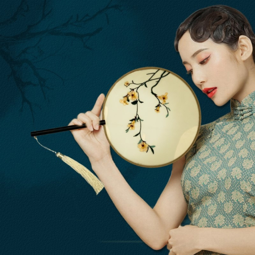 （送錦盒）雙面繡團扇子舞蹈扇宮扇漢服旗袍配飾中國風古風復古典