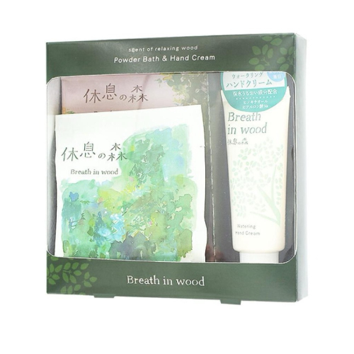 【日本??療癒系禮盒】休息之森 Breath in wood 森林系入浴劑＋護手霜組｜放鬆木質香｜送禮首選