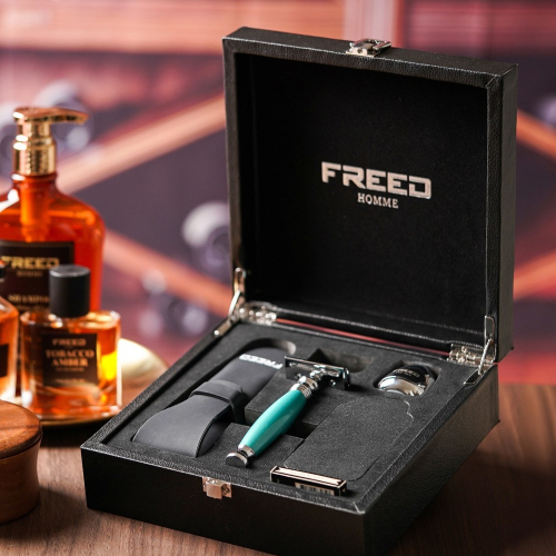 【FREED】兩週年特仕款 尊爵四件組雙刃刮鬍刀禮盒 - 湖水綠