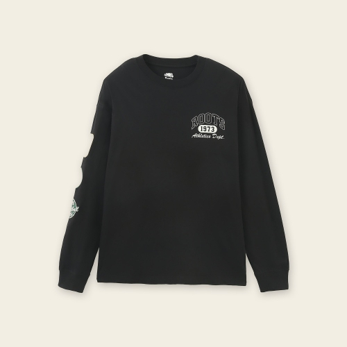 RS代購 Roots專櫃全新正品優惠Roots男裝-率性生活系列 LOGO貼布有機棉長袖T恤 滿額贈送袋子