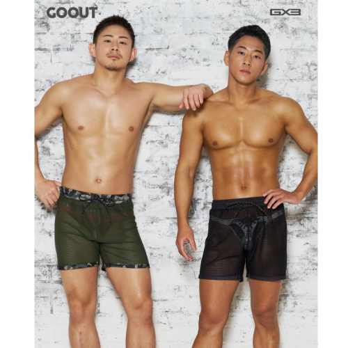GX3 日本 GOOUT 網眼 運動短褲 網狀 修身健身短褲 透視感 1入 K2549