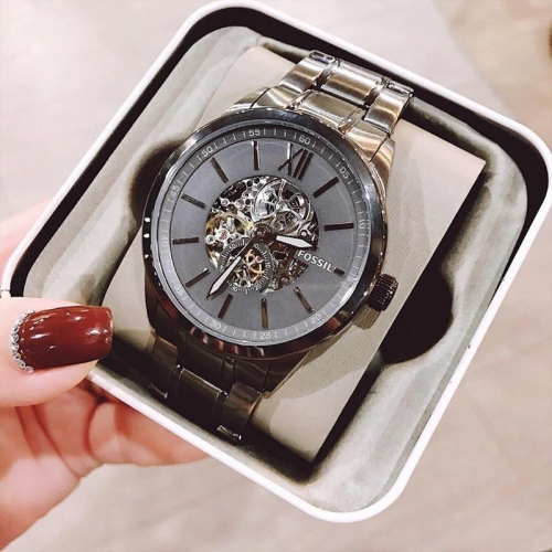 【 Fossil 鐵灰機械錶 】