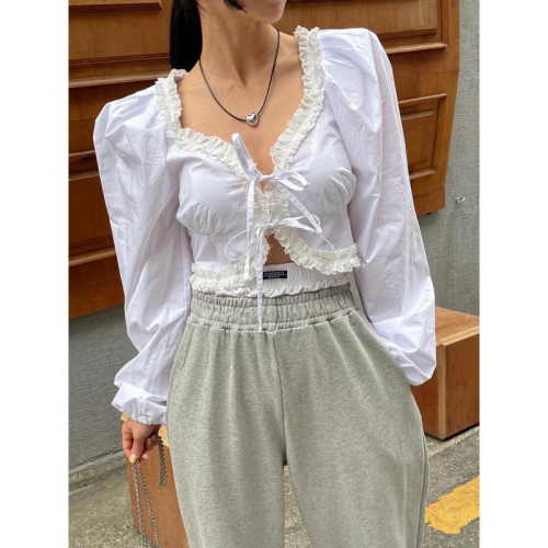 E’nes ?? Rachel 繫帶小性感襯衫