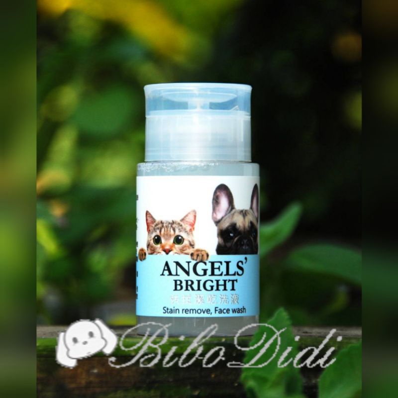 毛球寵物 Angels bright 天使牌 快拭潔乾洗液 200ml 淚痕清潔/按壓式／犬貓臉/身上/足部清潔