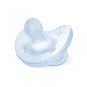 Chicco 舒適哺乳-矽膠拇指型安撫奶嘴(0m+) 亮藍 17598