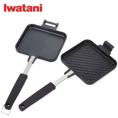 ￼現貨? IWATANI 岩谷 - 三明治烤夾 熱壓吐司夾 CB-P-HSG 卡式爐 直火 平底 斜紋 烤盤 露營 烤盤