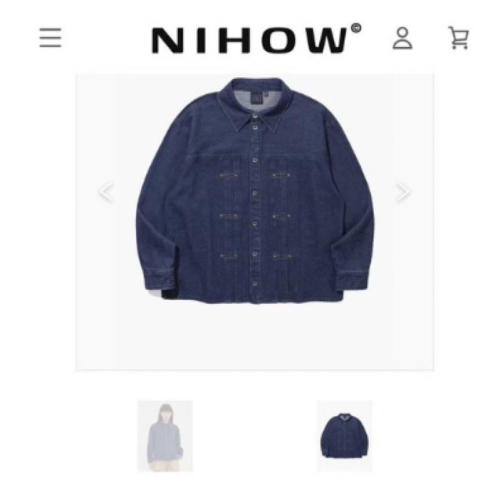 【全新】NIHOW 23FW Romantic Crown 銀扣造型牛仔夾克 深藍M