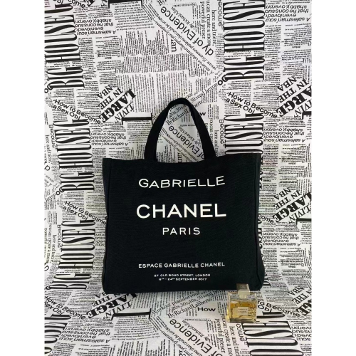 VIP積分贈品禮 Chanel 香奈兒 帆布包 托特包 肩背包 手提包 環保購物袋 文藝字母英文帆布包vintage方便