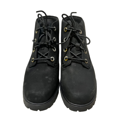 ❮二手❯ 美國 Timberland 經典黑 女款中筒靴 A154Y | US 7W 寬楦 | 百搭工裝風 帥氣馬汀感（