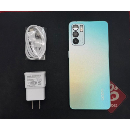 二手精品 OPPO Reno6 5G 8/128GB 藍色 9.8成新 無盒裝有附正廠配件 贈保護貼及透明殼