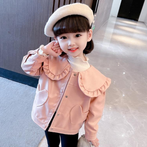 寶貝童裝Next balaba女童外套2022春秋新款女寶寶正韓簡約風夾克洋氣皮衣