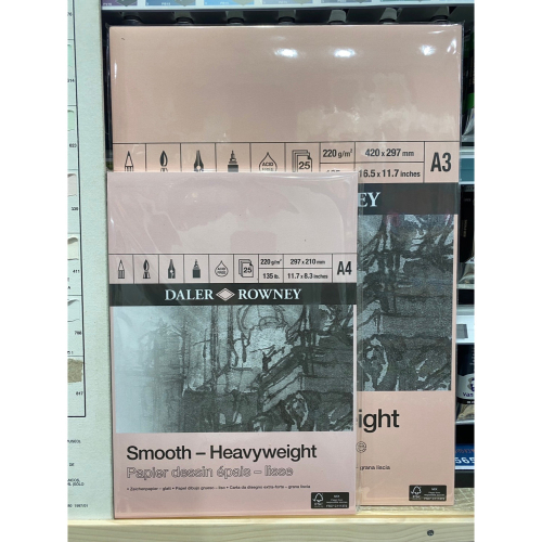藝城美術~ 英國 ROWNEY 朗尼戴樂插畫本 A4/A3 220G 細目 25張 代針筆、色鉛筆、麥克筆、彩色墨水