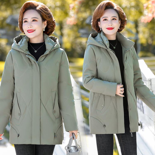 中年媽媽羽絨服女中長款2023新款中老年洋氣冬裝大碼加厚冬季外套