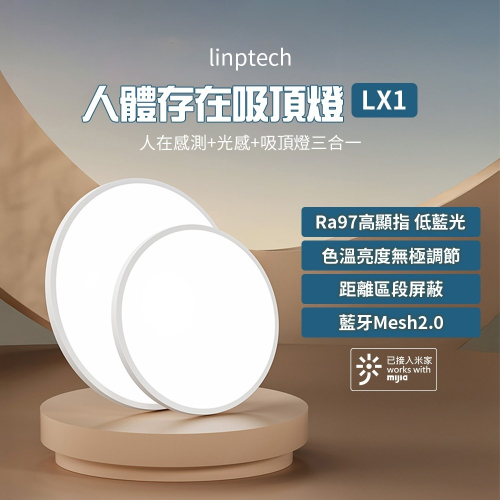 小米有品 linptech 人體存在智能燈 LX1 人吸頂燈 智能燈 光感燈 人體感應燈 感應燈