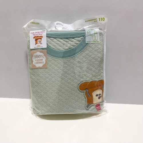 Uniqlo 嬰幼兒鋪棉家居服組 （長袖）麵包小偷 110cm
