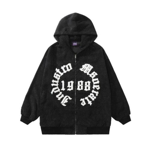 全新 黑色1988連帽外套 歌德 暗黑 goth 頹廢 英文字體 美式 龐克 oversize