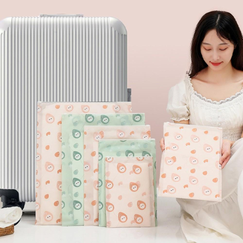 『熊愛貝百貨』PEVA堅果自封收納袋 衣物整理袋 密封防潮防漏分類袋