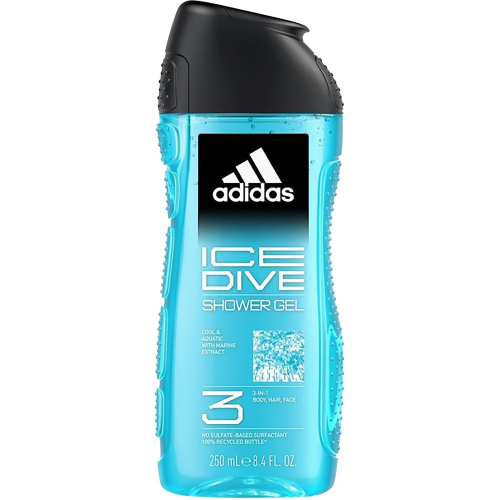 【adidas 愛迪達】三效潔顏洗髮沐浴乳-品味透涼(250ml)【6173】