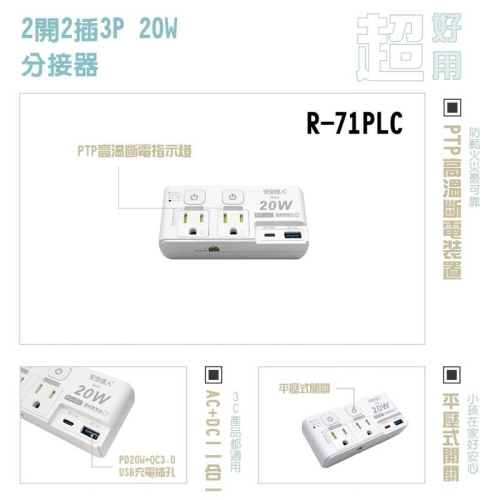 ?原廠授權經銷商，現貨附發票?閃充版 兒童安全 寵物安全 豆腐頭 壁插 插座 延長線 安全 自動斷電 快充 快充頭