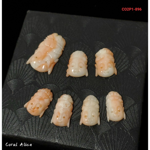 ?Coral珊寶手作-天然深水珊瑚純手工雕刻件(頂孔) CO2P1-896