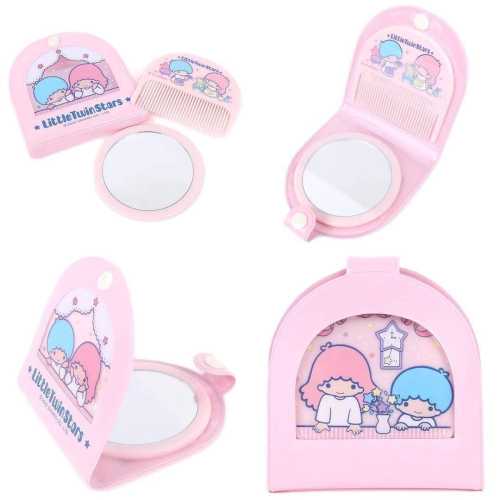 雙子星 攜帶型鏡梳組-三麗鷗 Sanrio 日本進口正版授權