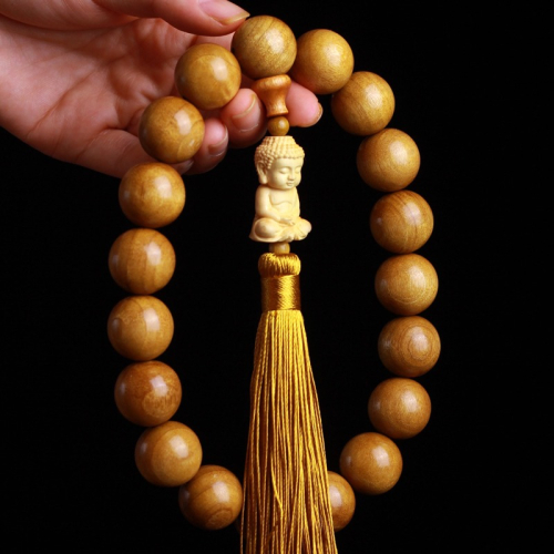 金絲楠木手串手持搭配小葉黃楊坐佛計數念珠長串帶配飾男女手鏈