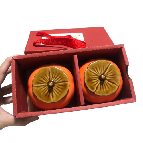 ❮全新❯ Persimmon 心想柿成 陶瓷柿子 茶葉罐 柿柿如意 茶具 柿柿如意 180ml 茶葉 罐子 茶罐子