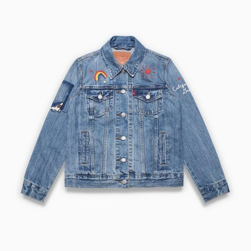 《可刷卡分期、可議價》LEVIS 牛仔外套 BOYFRIEND版型 淺藍 刺繡 鯊魚 XS
