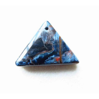 特色珍藏極美天然納米比亞AAA級全藍彼得石三角型吊墬墬子掛墬項墬項鍊玉珮水晶珠寶玉石寶石首飾飾品