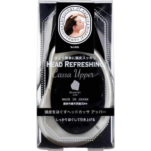 日貨出清|日本Vess 紅外線天然礦石頭皮穴道按摩梳 圓柄