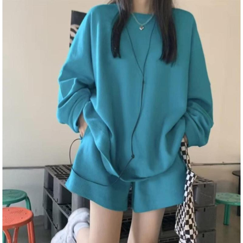 秋季韓國華夫格布料寬鬆套裝