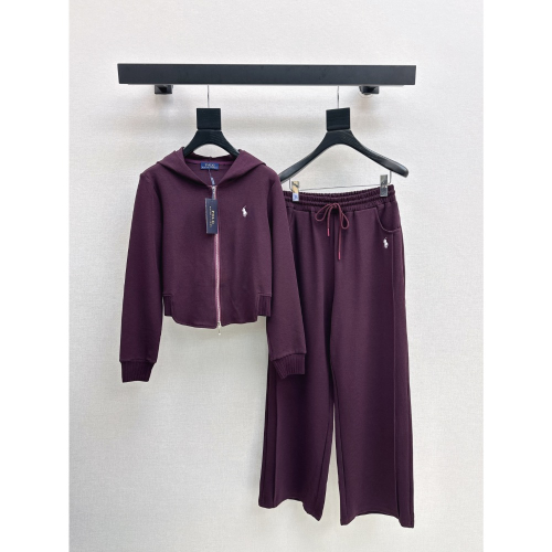 RL polo 套裝 連帽外套 棉外套 衛衣 闊腿褲 休閒褲 小短款拉長比例 連帽外套+直筒褲 重磅logo標識點綴 帥