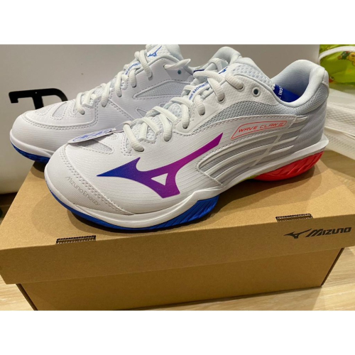 25 26 羽球世家）Mizuno 美津濃 羽球鞋 Wave claw 2代 71GA211013 白帥 3E楦頭