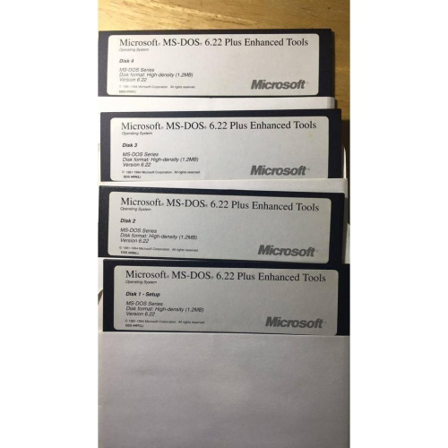 正版軟體 MicroSoft DOS 6.22 / 5.25吋磁片 (收藏用)