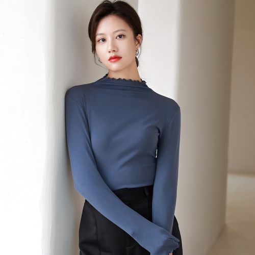 年新款莫代爾半高領打底衫女秋冬季內搭時尚洋氣遮肚子長袖潮