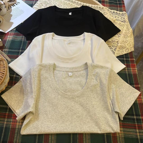 奈看服飾/實拍品質 奶糥95%細膩棉 實拍品質不透光不起毛球質感水滴領tee 三色