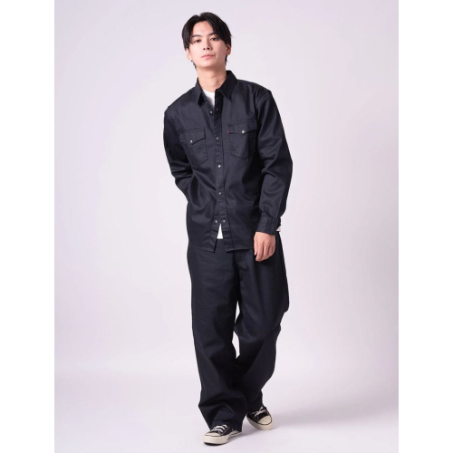 【超寬褲33-34腰】美國高價LEVIS 578™ Baggy Coated 中腰 深靛藍 寬鬆牛仔褲 原色後染黑長褲