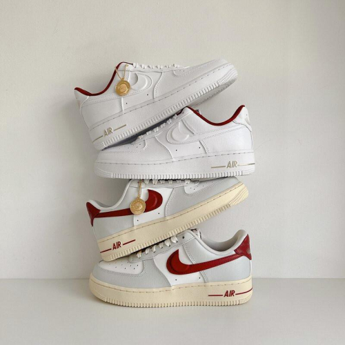 韓國代購 Nike Air Force 1 07 幸運金幣 白紅 灰紅 休閒 低筒 板鞋 AF1 DV7584-001
