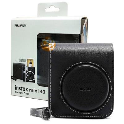 ?現貨 富士 instax mini 40 專用皮套 原廠/副廠/水晶殼 相機包 復古黑 棕 咖啡 白 附背帶