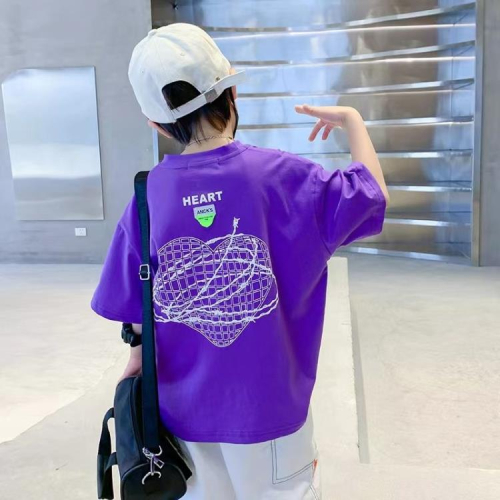 寶貝童裝巴-拉巴-拉男童夏季t恤短袖2022新款炸街衣服兒童純棉體恤男孩夏