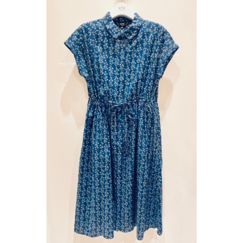 RS代購 - Agnes b全新正品優惠 Agnes b女裝-鬱金香花紋法式短袖洋裝 贈送品牌袋子
