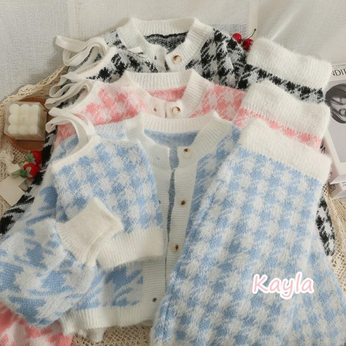 預購?免運? 千鳥格紋外套+背心+短裙3件組 A0963 #Kayla.girl #少女愷拉 #實穿