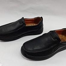 【鞋里】~老船長~ 牛皮厚底氣墊套式休閒鞋 真皮縫線 橡膠止滑鞋底 吸汗舒適 耐穿 按摩顆粒 （黑）