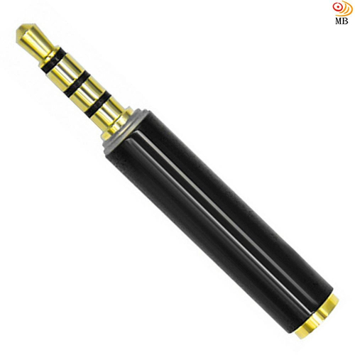 含稅全新特價月陽鋁合金高保真鍍金3.5mm 3環節轉4環節耳機音源轉換轉接頭(ST34)