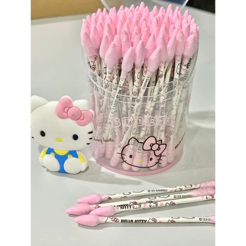 正品 三麗鷗kitty棉花棒 棉籤 多功能螺旋雙頭清潔 一次性棉棒 可愛掏耳 化妝清潔
