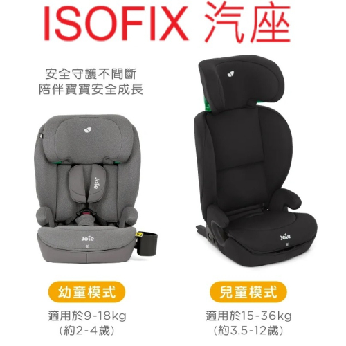 isofix Joie 奇哥 i-Irvana™ 2-12歲成長型汽座 JBD58600 兒童成長型汽車安全座椅兒童汽座