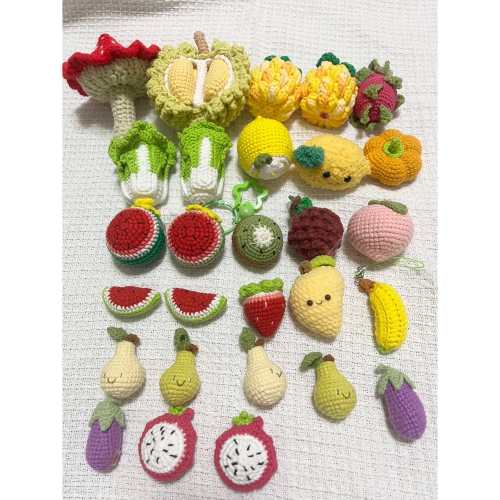 毛線成品專屬賣場 各種蔬菜水果共28個